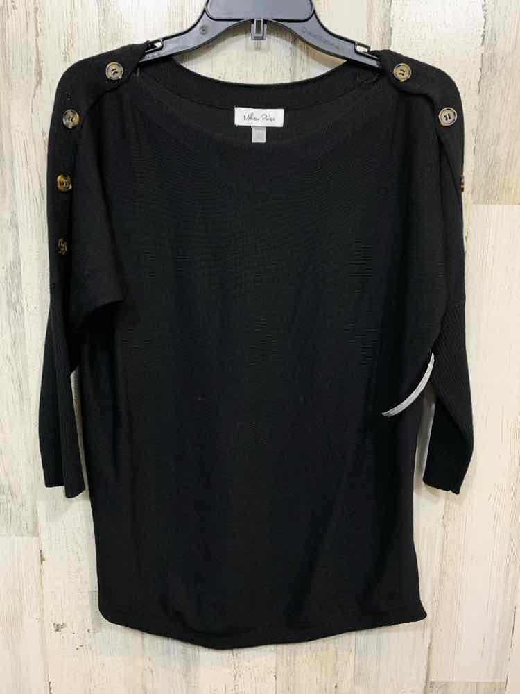 NWT MELISSA PAIGE Size PS Tops Black Solid 3/4 SLEEVE Shirt