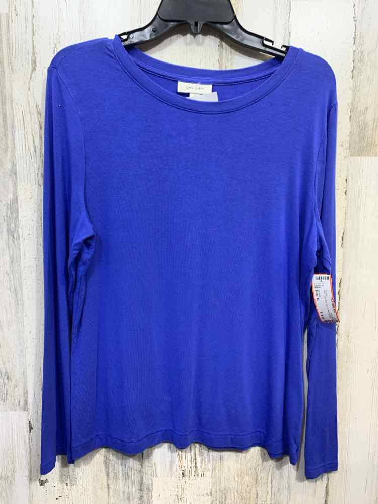NWT ON 34TH Tops Size XL Blue Solid LONG SLEEVE Blouse