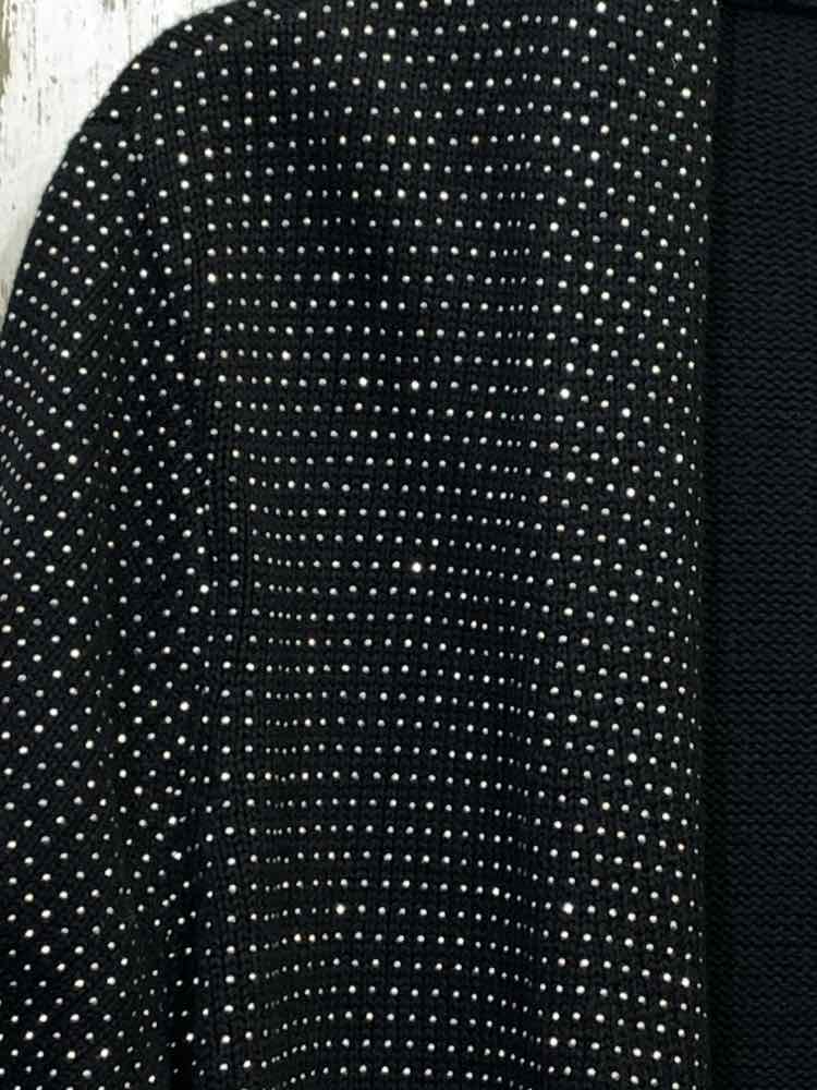 NWT INC Size L JACKETS / COATS BLK/SLVR DOTS OPEN FRONT Cardigan