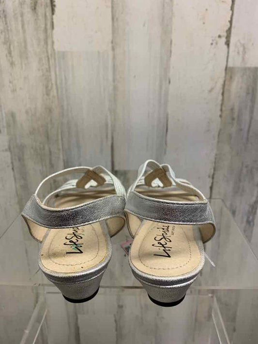 NWT LIFESTRIDE SHOES Shoe Size 5.5 Silver WEDGE Shoes