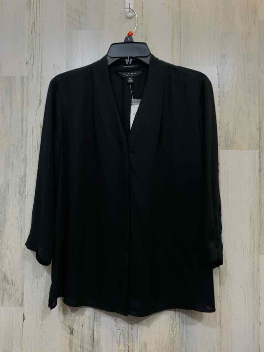 NWT INVESTMENTS Tops Size PL Black 3/4 LENGTH TOP