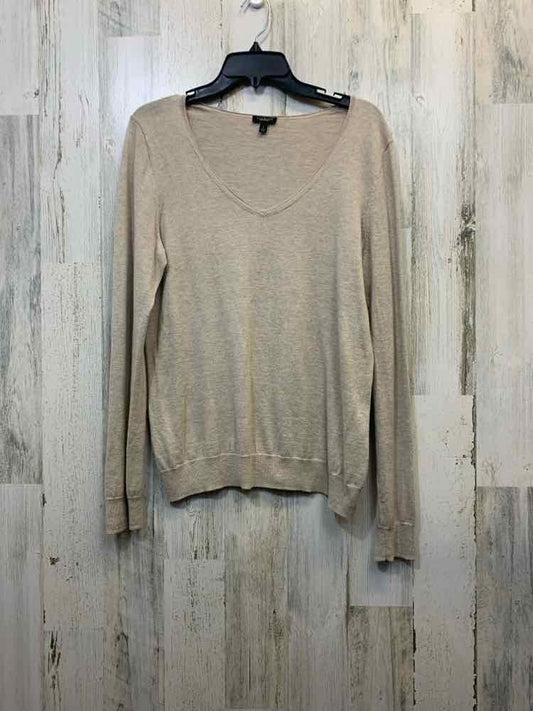 PRE-OWNED TALBOTS Tops Size L Tan Solid LONG SLEEVES TOP/TAN LONG SLEEVE SWEATER
