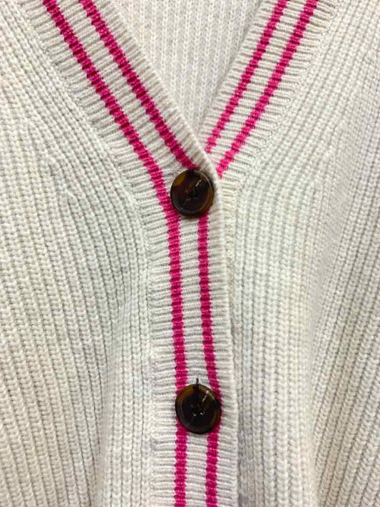 NWT ON 34TH Size L Tops PNK/BGE RIB KNIT LONG SLEEVES V NECK  SWEATER CARDIGAN