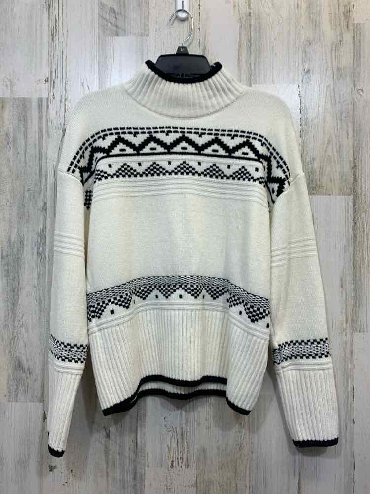 CHRISTIAN SIRIANO Tops Size L CRM/BLK NORDIC SWEATER Sweater