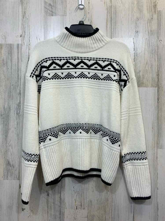 CHRISTIAN SIRIANO Tops Size L CRM/BLK NORDIC SWEATER Sweater