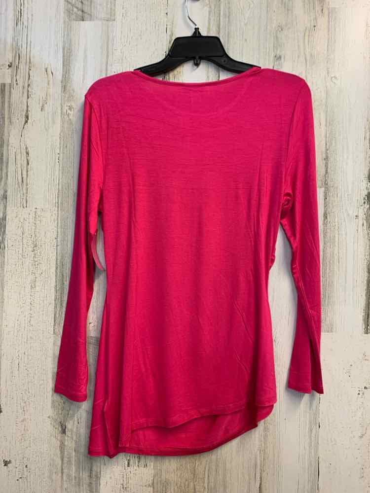 NWT TAMSY Tops Size S Fuschia LONG SLEEVES TOP/RUSHED SIDES