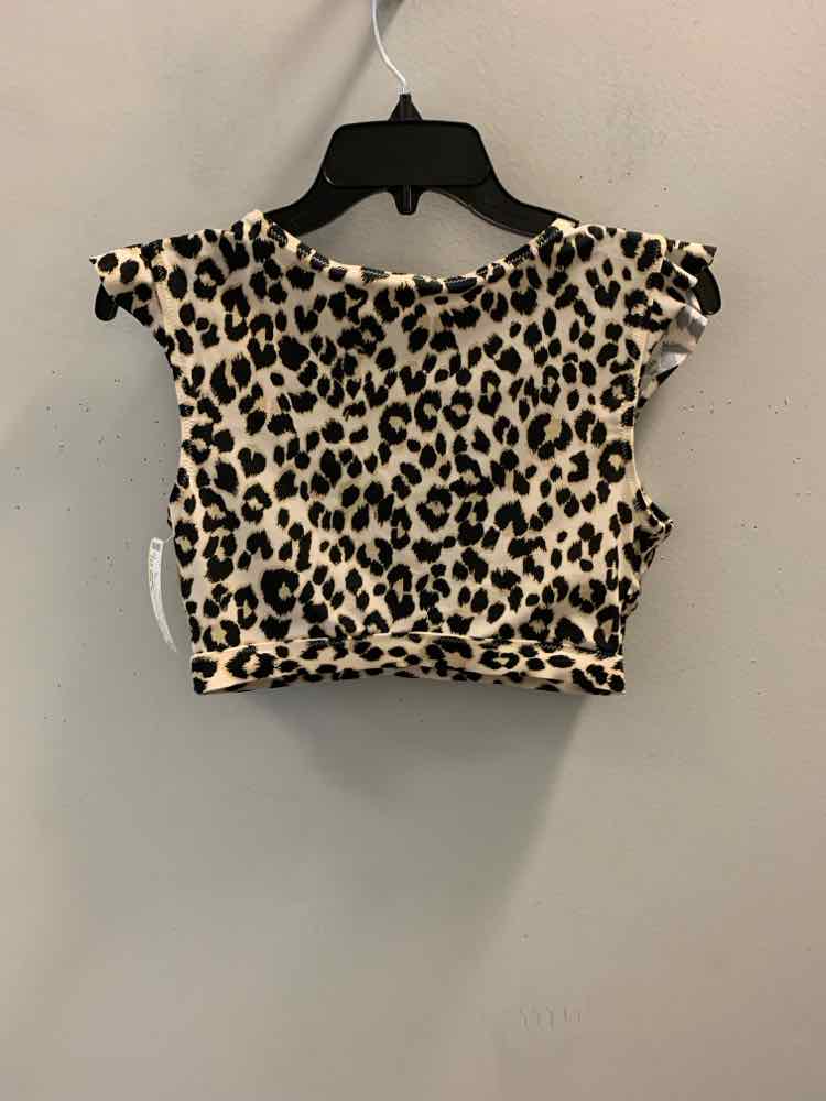 OLD NAVY Tops Size M BEG/BLK LEOPARD CROP TOP TOP