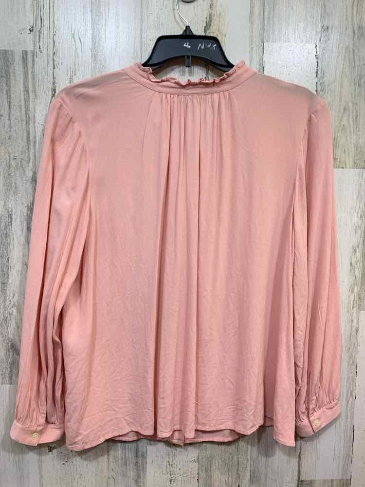 NWT STYLE & CO Tops Size 2X ROSE Solid LONG SLEEVE Blouse/RUFFLE DETAIL ON NECK