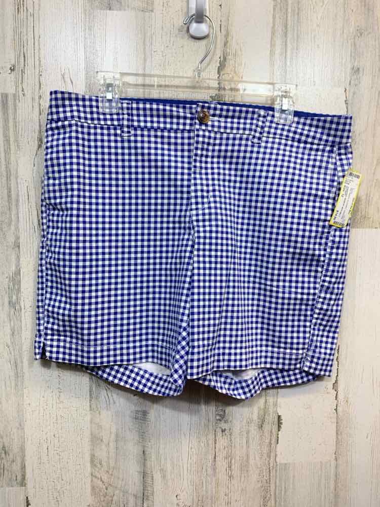 PRE-OWNED Size 12 OLD NAVY BLUE/WHT GINGHAM Shorts/"EVERYDAY SHORTS" WITH BELT L