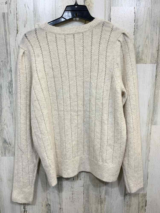 NWT ON 34TH Size L Tops OATMEAL Knit Eyelet LONG SLEEVES SWEATER