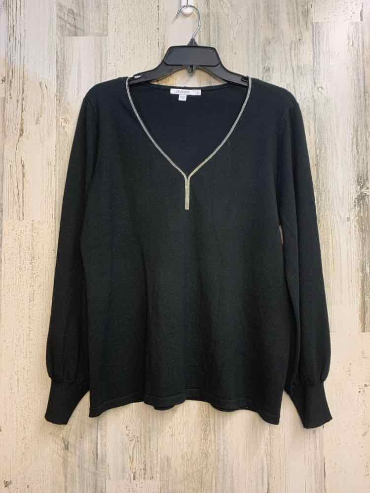 NWT CHICOS Tops Size 1 Black LONG SLEEVES TOP