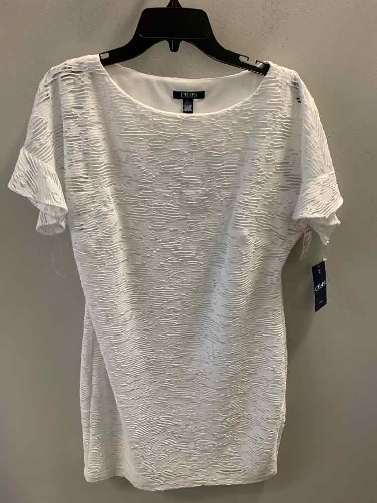 NWT CHAPS Dresses and Skirts Size 12 White RUFFLE SLEEVE TOP