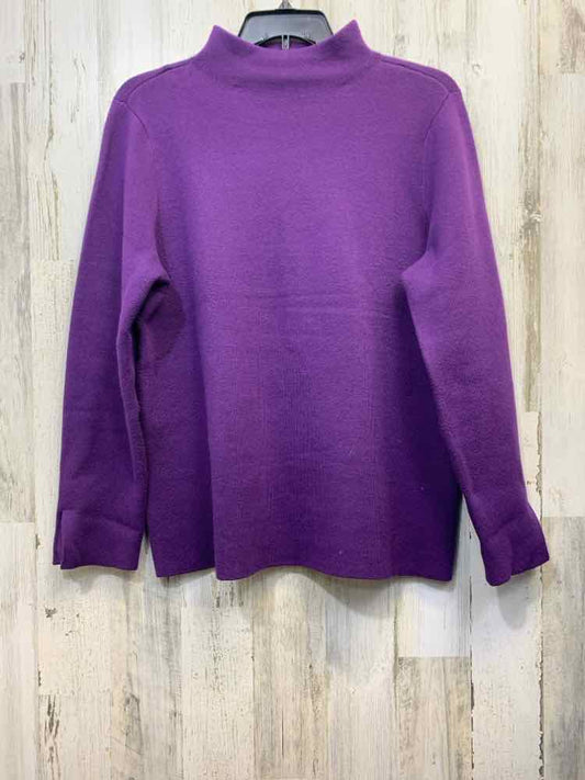 PRE-OWNED J.JILL Tops Size L Purple LONG SLEEVES TOP/HIGH NECK/SOLID