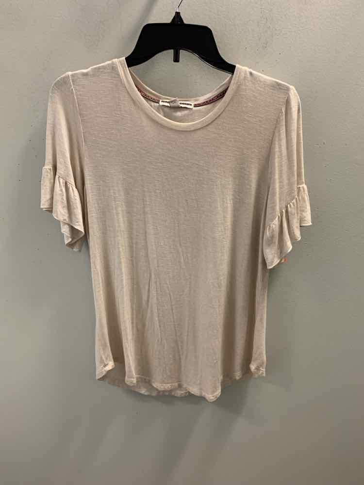 KNOX ROSE Tops Size S Beige SHORT SLEEVES TOP