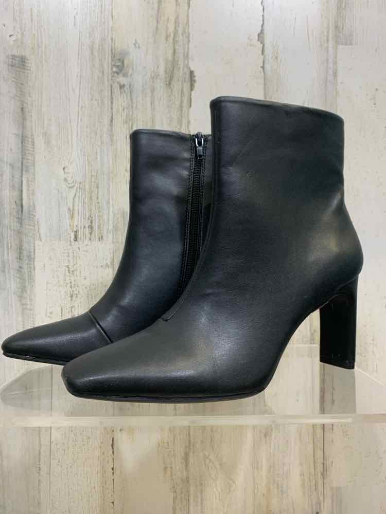 NWT ALFANI SHOES Black POINTED TOE Boots/BLACK ANKLE SQUARE POINTED HEEL