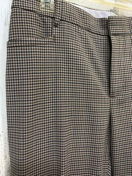PRE-OWNED BANANA REPUBLIC Size 10 BOTTOMS BLK/BRN/BGE Houndstooth Pants
