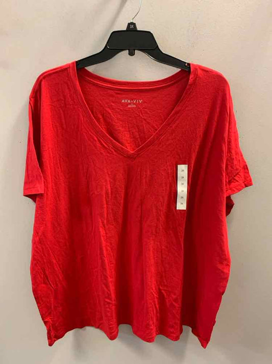 NWT AVA & VIV PLUS SIZES Size 3X Red SHORT SLEEVES TOP