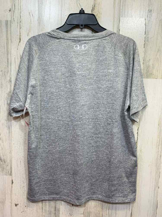 PRE-OWNED UNDER ARMOUR Activewear M Gray SHORT SLEEVES Activewear TOP/GRAY UNDER