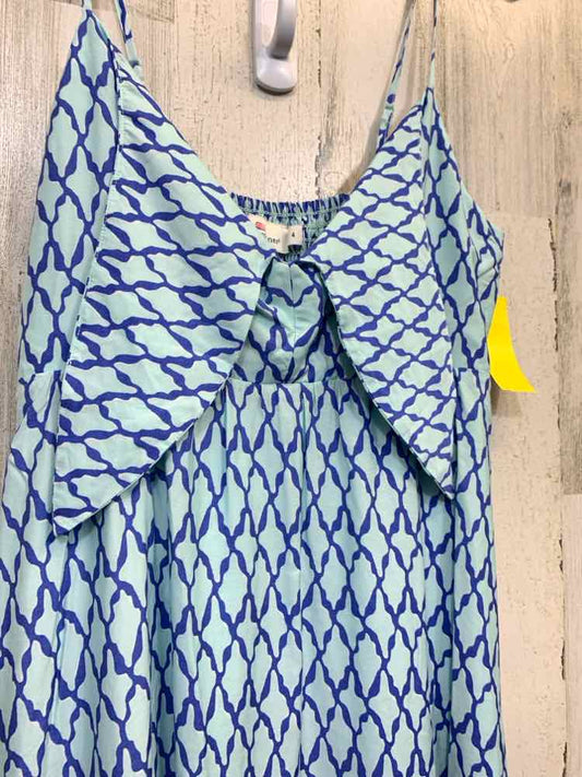 PRE-OWNED VINEYARD VINES Dresses and Skirts Size 4 AQUA/BLUE ABSTRACT MAXI Dress