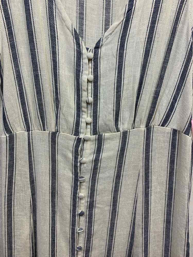 PRE-OWNED JANE & DELANCEY Dresses Size XS CRM/NAVY Stripe/BUTTO UP Dress
