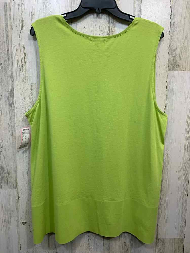 PRE-OWNED HABITAT Tops Size XL Lime Green Solid TANK TOP Tank Top/LIME GREEN TAN