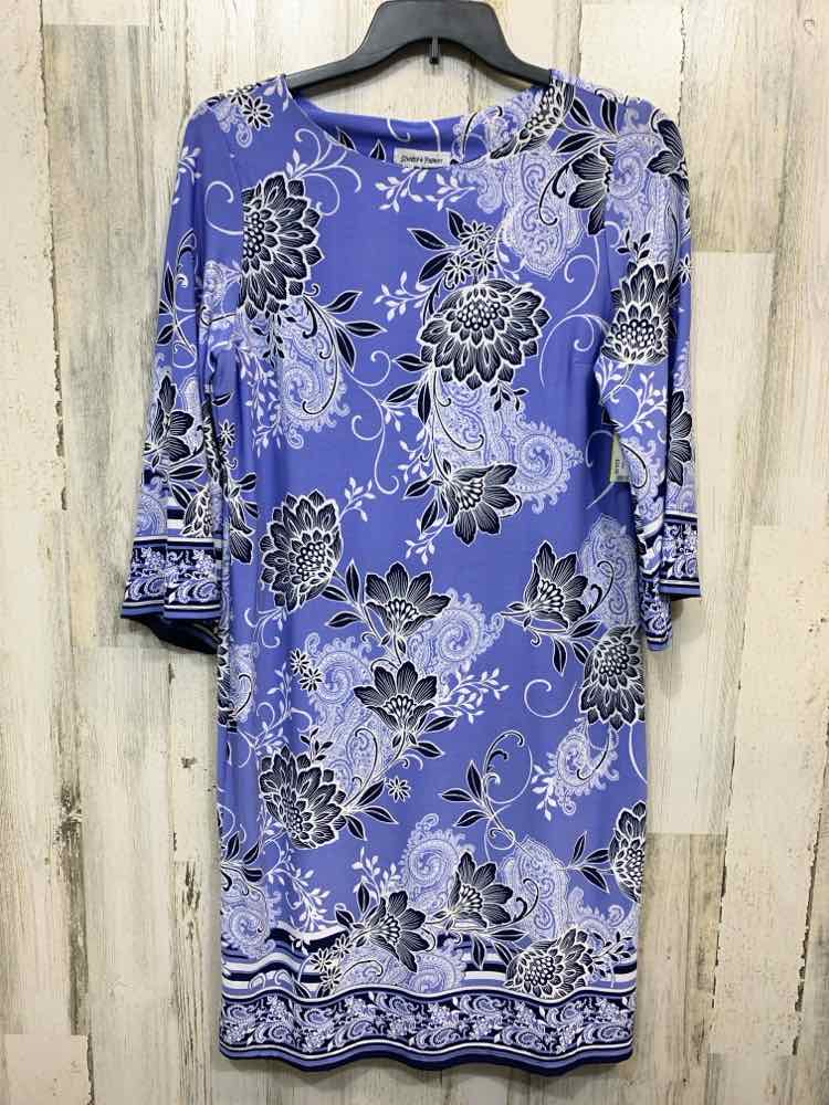 PRE-OWNED SHELBY & PALMER Dresses and Skirts Size 16 WHT/BLK/LAV Floral Dress/BE