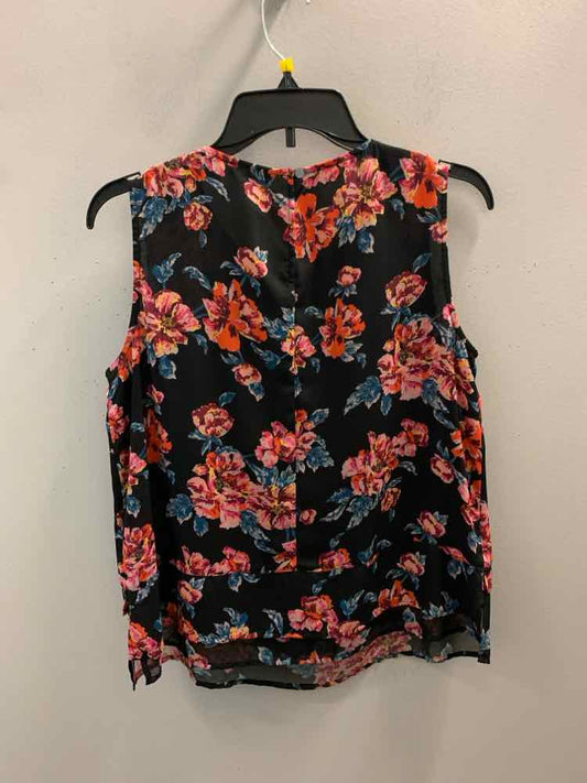 HALOGEN Tops Size L BLK/PINK/RED/BLU Floral SLEEVELESS TOP