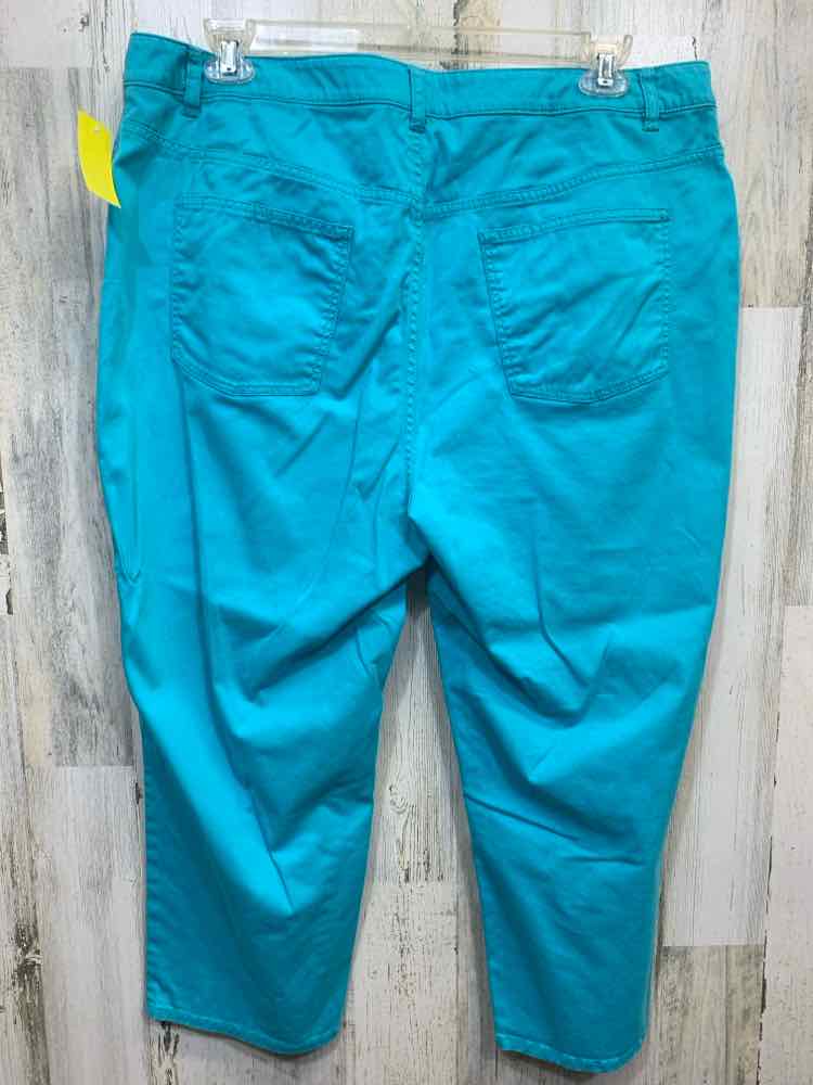 PRE-OWNED Size 18W TALBOTS BOTTOMS Teal Solid CAPRI Pants/TEAL CAPRI'S