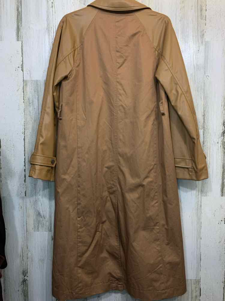 NWT A NEW DAY Size XS Brown FAUX LEATHER LONG SLEEVES TRENCH COAT