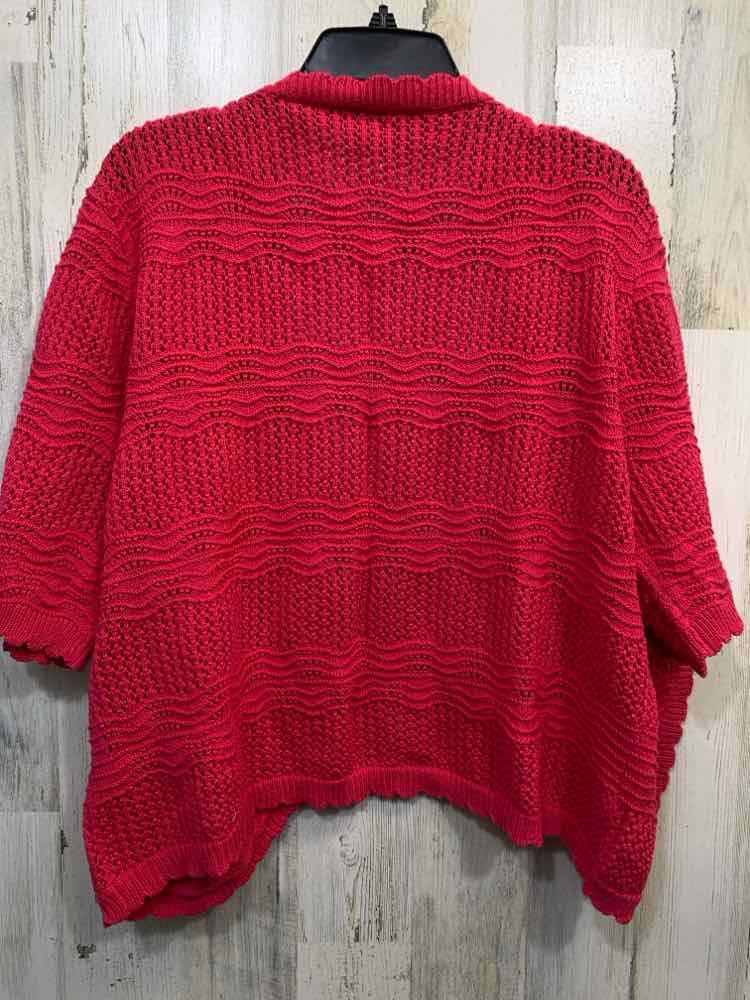 SOUTHERN LADY Tops Size 2X Fuschia SHORTSLEEVE Cardigan