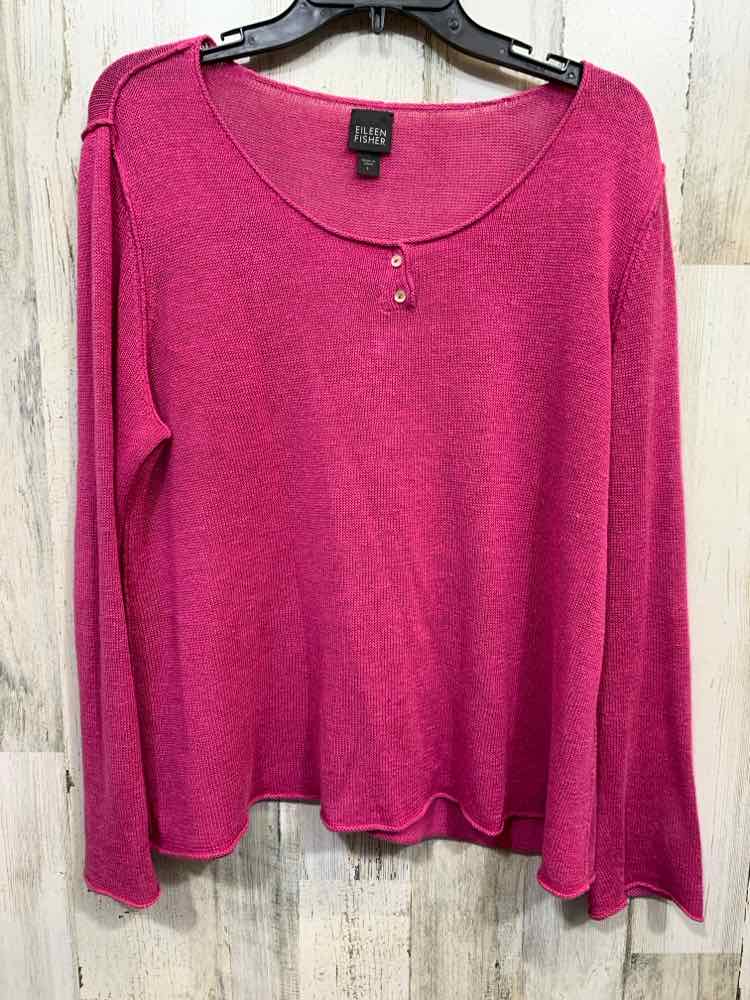 NWOT EILEEN FISHER Size L Tops Fuschia Solid LONGSLEEVE Shirt