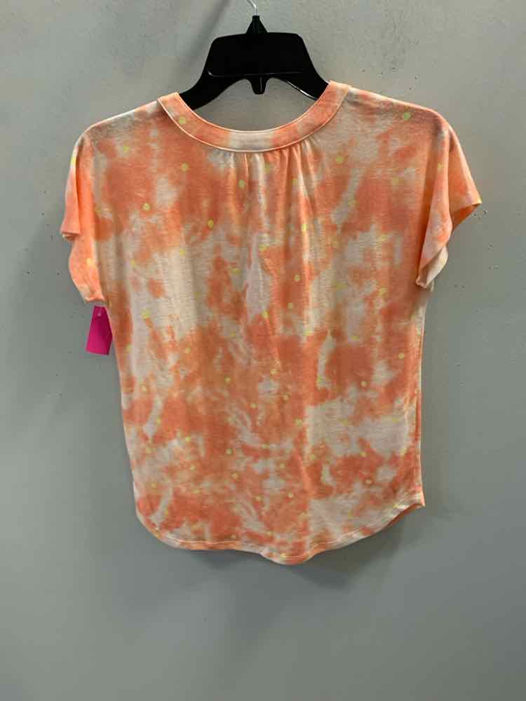 NWT STYLE & CO Tops Size S PCH/WHT/YLW TIE DYE CAP SLEEVE TOP