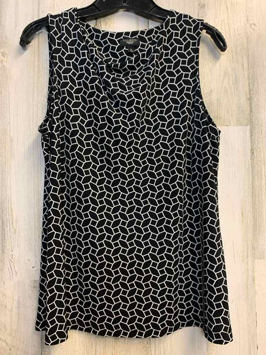 PRE-OWNED TALBOTS Tops Size PM BLK/WHT PATTERN SLEEVELESS TOP