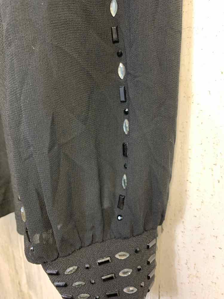 BELLDINI PLUS SIZES Size 2X Black SHEER LONG SLEEVES TOP
