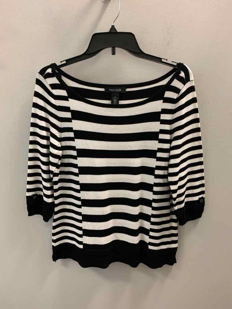 WHITE HOUSE/BLACK MARKET Tops Size M BLK/WHT Stripe SWEATER Sweater