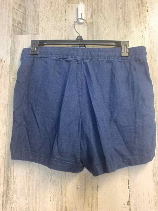 PRE-OWNED Size L NAUTICA BOTTOMS Navy Linen Solid SHORTS Shorts/NAVY LINEN SHORT