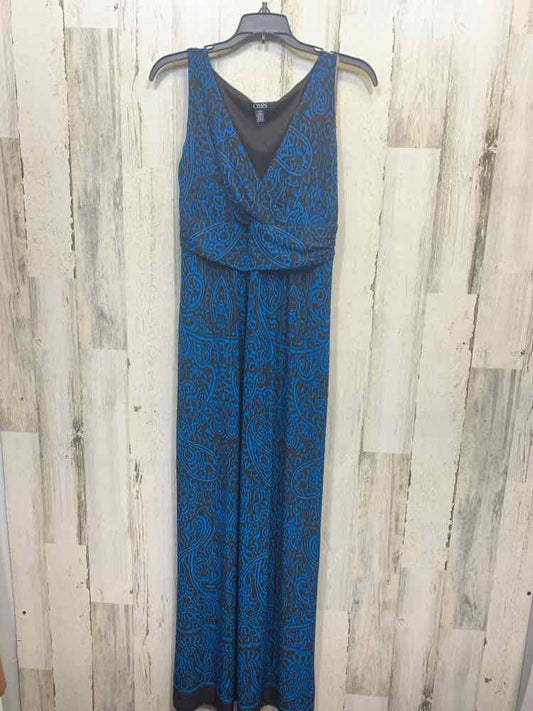 PRE-OWNED CHAPS Dresses and Skirts Size M BLUE/BLACK Paisley SLEEVELESS Dress/V