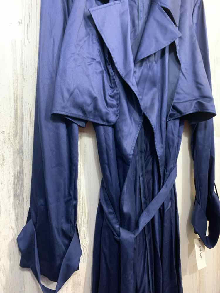 NWT ON 34TH Size XL JACKETS / COATS Navy LONG SLEEVES FLAP TRENCH COAT