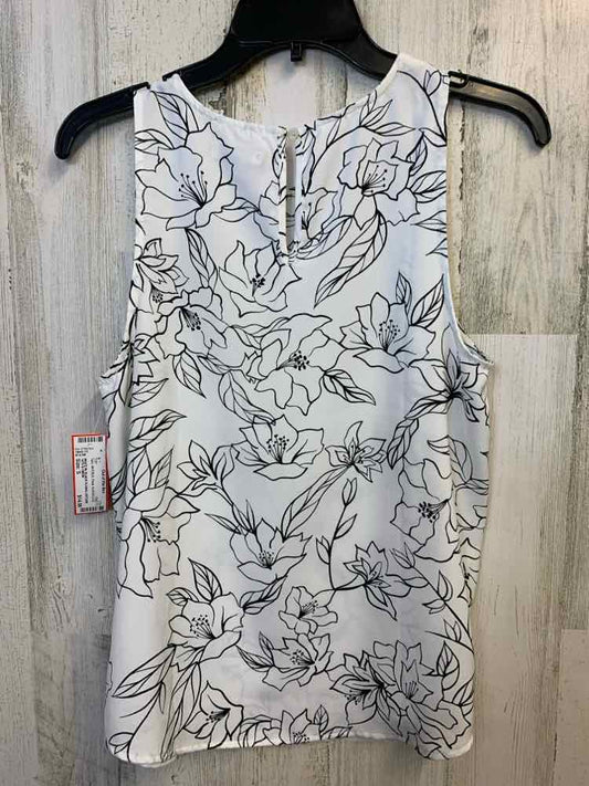 14TH & UNION Tops Size S WHT/BLK Floral SLEEVELESS TOP