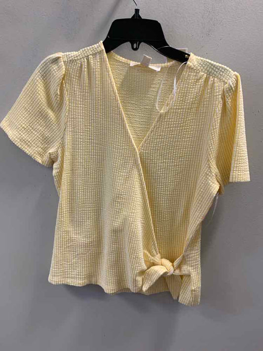 Size S MICHAEL KORS YLW/WHT SHORT SLEEVES TOP