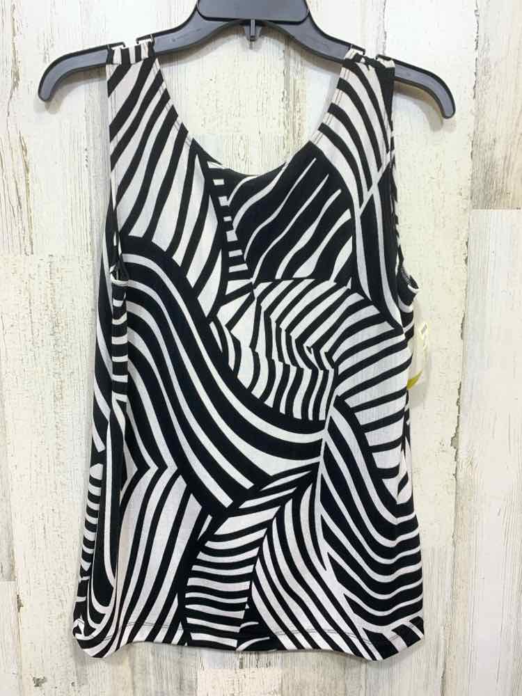 PRE-OWNED TRAVELERS BY CHICO'S/ASYMMETRIC PATCH ZEBRA PRINT SLEEVELESS TANK