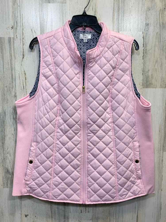 PRE-OWNED KIM ROGERS JACKETS / COATS Size XL Pink QUILTED Vest/ZIP UP /STRETCH S