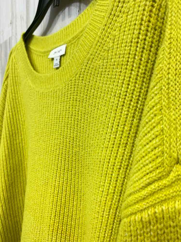 NWT ON 34TH Size XL LIME GREEN RIB KNIT LONG SLEEVES/CREW NECK SWEATER