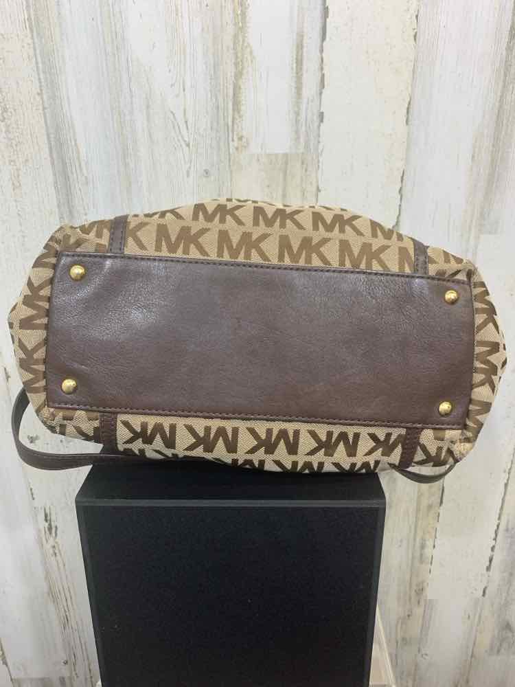 PRE-OWNED MICHAEL KORS LGT BRWN/DRK BRWN Handbag/LIGHT BROWN/DARK BROWN MONO GRA