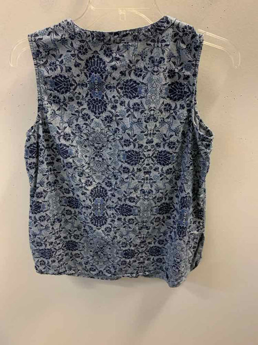 LAURA SCOTT Tops Size S Blue Floral TOP