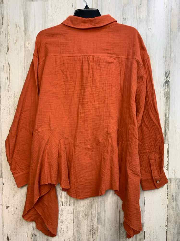 HAPTICS Tops Size S BURNT ORANGE LONG SLEEVES Shirt/BURNT ORANGE BUTTON DOWN LON