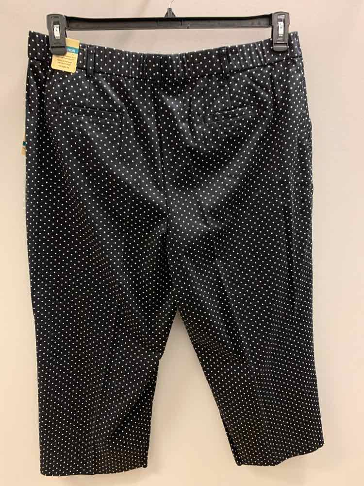 KIM ROGERS Size 18 BLK/WHT NWT Polka Dot CAPRI