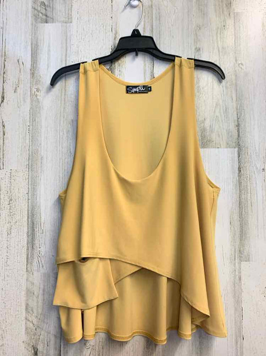 SYMPLI Tops Size 14 Mustard SLEEVELESS TOP