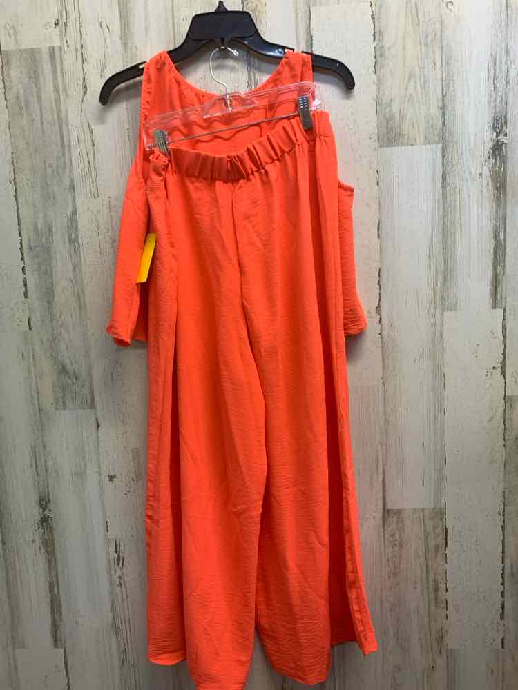 PRE-OWNED ROYLAMP Dresses and Skirts Size L HOT ORANGE SLEEVELESS 2 PC Dress