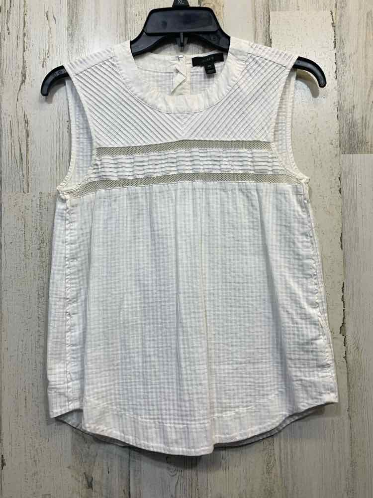 PRE-OWNED J CREW Tops Size 00 White SLEEVELESS Blouse